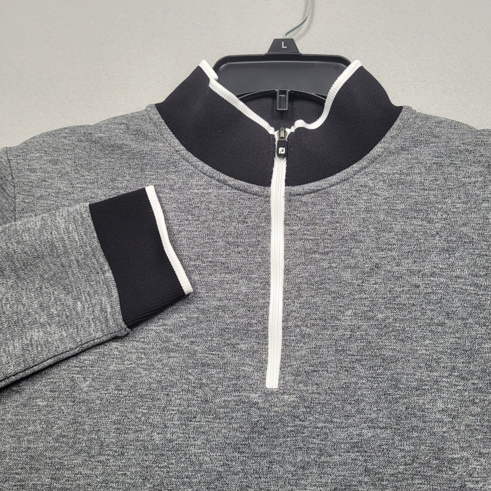 FootJoy Womens 1/4 Zip Golf Pullover Gray Black White Size Medium